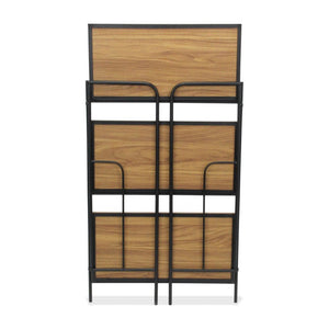 37 Inch Rustic Three Tier Etagere with Distressed Wood Shelves and Iron Frame