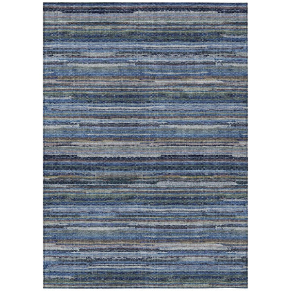 HomeRoots 5 X 8 Striped Polyester Area Rug Washable and Stain Resistant for Patio or Living Room 738680