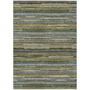 HomeRoots 8x10 Striped Polyester Area Rug Washable for Indoor Outdoor Patio Porch Use 738688