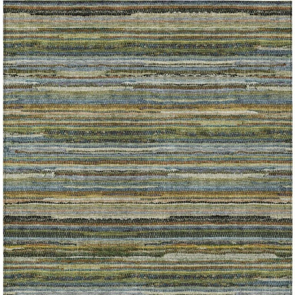 8x10 Striped Polyester Area Rug Washable for Indoor Outdoor Patio Porch Use