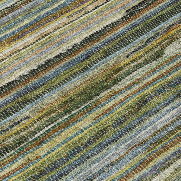 8x10 Striped Polyester Area Rug Washable for Indoor Outdoor Patio Porch Use