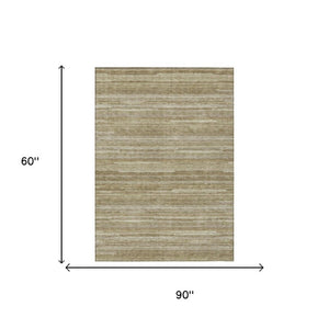 5x8 Washable Striped Polyester Area Rug for Indoor Outdoor Patios and Living Rooms