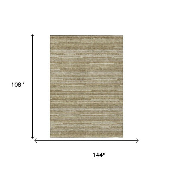 9 X 12 Washable Polyester Striped Area Rug for Indoor Outdoor Patios and Living Rooms