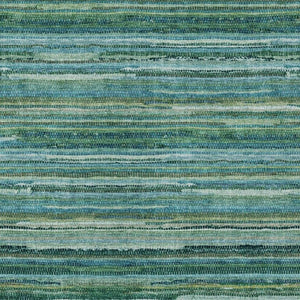 5 X 8 Teal Stripe Polyester Area Rug Washable for Indoor Outdoor Living Spaces