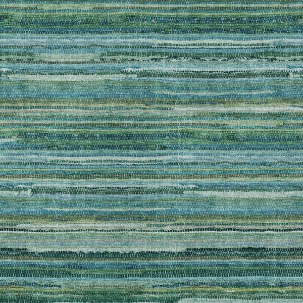 5 X 8 Teal Stripe Polyester Area Rug Washable for Indoor Outdoor Living Spaces