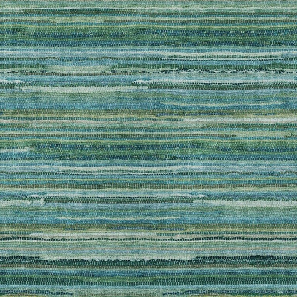 10 X 14 Striped Teal Washable Polyester Rug for Patio Porch Living Room or Mudroom