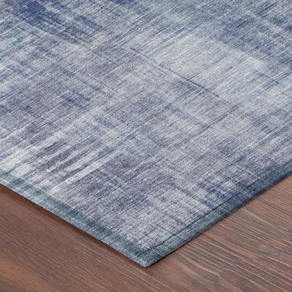 8 Foot Round Abstract Polyester Area Rug Washable Indoor Outdoor Blue Lilac