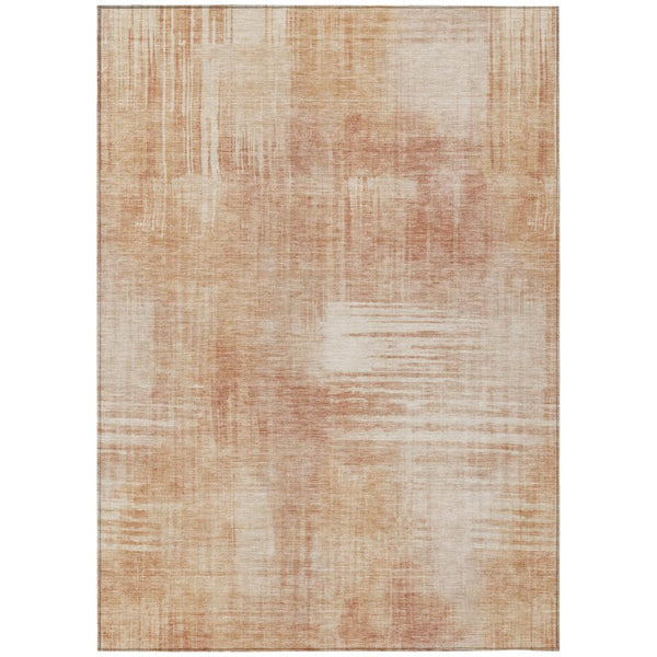 HomeRoots 5 X 8 Abstract Copper Orange Polyester Indoor Outdoor Rug Washable Stain Resistant 738733