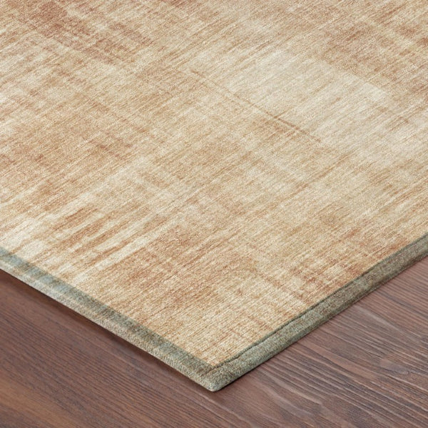 5 X 8 Abstract Copper Orange Polyester Indoor Outdoor Rug Washable Stain Resistant
