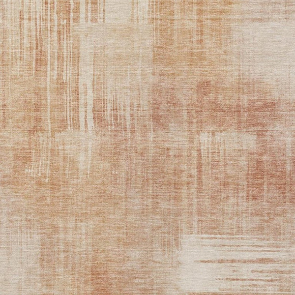 10 X 14 Abstract Copper Orange Washable Polyester Rug for Patio Living Room Use