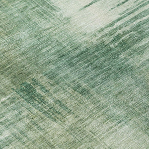 8 Foot Round Abstract Polyester Area Rug Washable Stain Resistant Indoor Outdoor Green