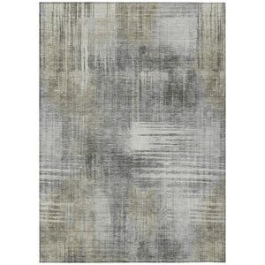 HomeRoots 5 X 8 Abstract Pewter Gray Polyester Area Rug Stain Resistant for Indoor Outdoor 738751