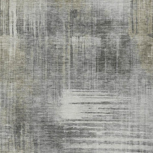 5 X 8 Abstract Pewter Gray Polyester Area Rug Stain Resistant for Indoor Outdoor