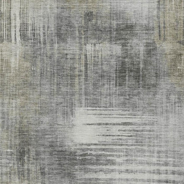 5 X 8 Abstract Pewter Gray Polyester Area Rug Stain Resistant for Indoor Outdoor