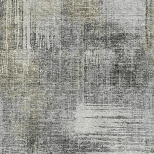 9x12 Abstract Pewter Gray Polyester Area Rug Washable Stain Resistant Indoor Outdoor Use