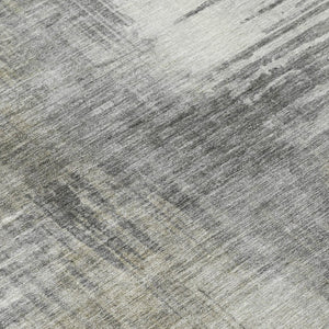 9x12 Abstract Pewter Gray Polyester Area Rug Washable Stain Resistant Indoor Outdoor Use