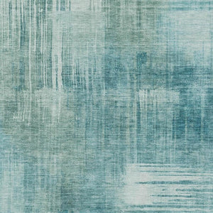 10 X 14 Teal Abstract Washable Polyester Area Rug for Indoor Outdoor Spaces