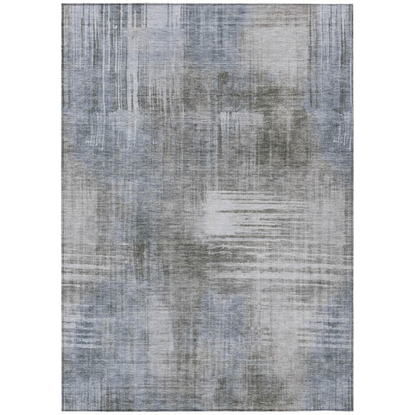 HomeRoots 10 X 14 Abstract Taupe Brown Polyester Area Rug Washable for Patio or Living Room 738767