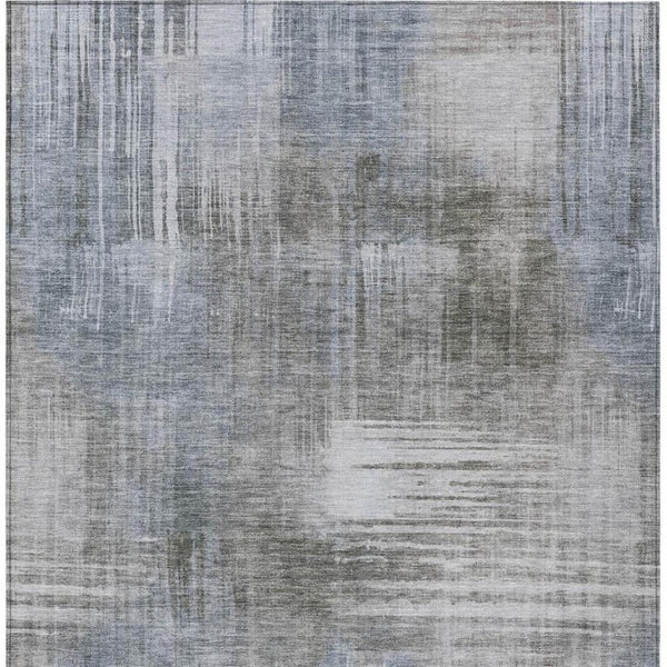 10 X 14 Abstract Taupe Brown Polyester Area Rug Washable for Patio or Living Room