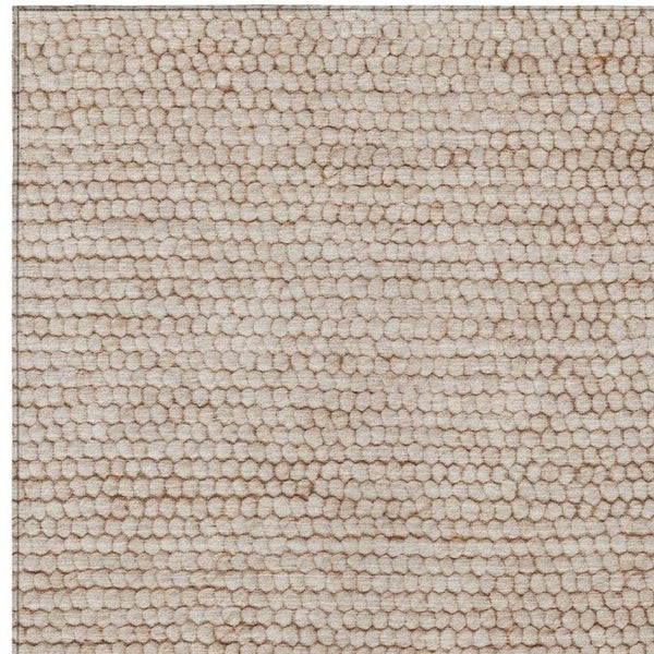5x8 Beige Brown Stripe Washable Polyester Area Rug for Patio Porch and Living Room