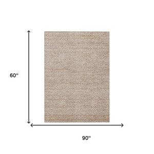 5x8 Beige Brown Stripe Washable Polyester Area Rug for Patio Porch and Living Room