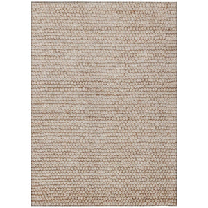 HomeRoots 8x10 Beige Brown Stripe Polyester Area Rug Washable Stain Resistant Patio Porch 738771
