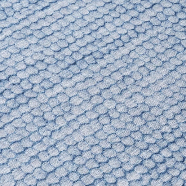 8 Foot Round Striped Polyester Area Rug Washable Blue Tones for Indoor Outdoor Use