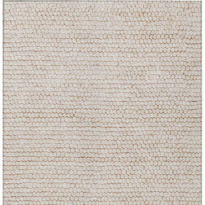 9 X 12 Ivory Striped Polyester Area Rug Washable Stain Resistant for Patio or Home