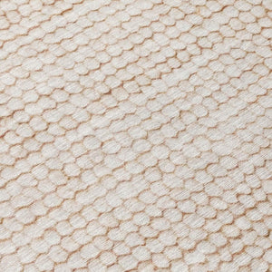 9 X 12 Ivory Striped Polyester Area Rug Washable Stain Resistant for Patio or Home