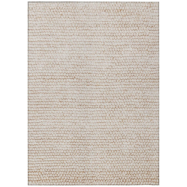 HomeRoots 10 X 14 Striped Polyester Area Rug Washable Stain Resistant Indoor Outdoor Ivory 738797