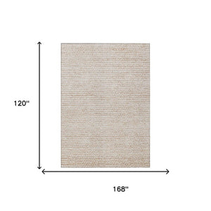 10 X 14 Striped Polyester Area Rug Washable Stain Resistant Indoor Outdoor Ivory