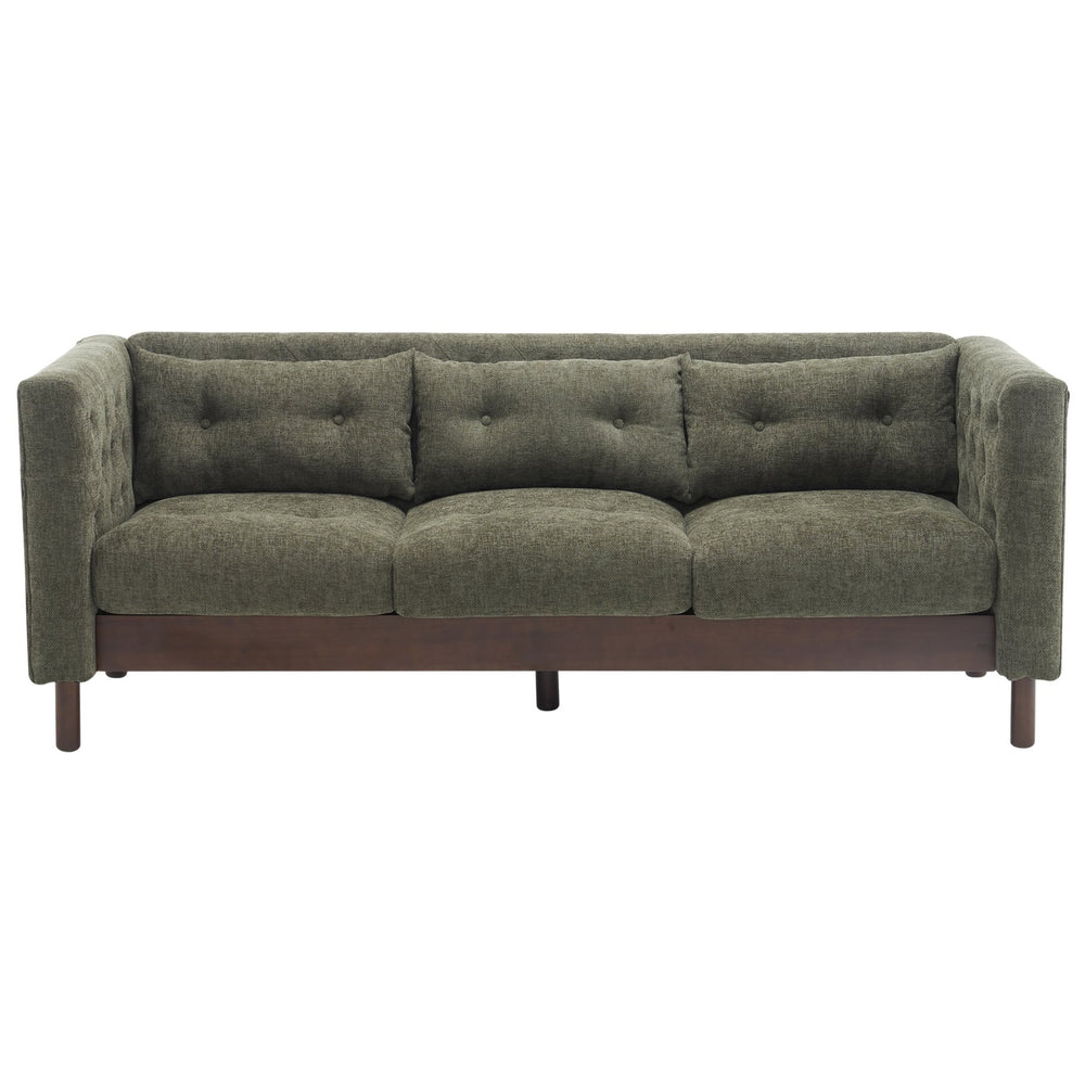 English Elm Christopher Knight Home® - 78" Upholstered Sofa with Tufted Linen-Like Fabric, Deep 19" Seat, Sturdy Rubber Wood Legs, 900lb Capacity Dark Green N763P243921F