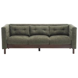 English Elm Christopher Knight Home® - 78" Upholstered Sofa with Tufted Linen-Like Fabric, Deep 19" Seat, Sturdy Rubber Wood Legs, 900lb Capacity Dark Green N763P243921F
