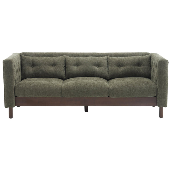 English Elm Christopher Knight Home® - 78" Upholstered Sofa with Tufted Linen-Like Fabric, Deep 19" Seat, Sturdy Rubber Wood Legs, 900lb Capacity Dark Green N763P243921F