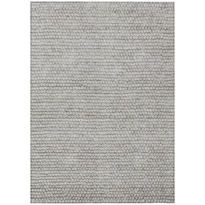HomeRoots 5x8 Taupe Brown Stripe Polyester Area Rug Washable Stain Resistant Indoor Outdoor 738805
