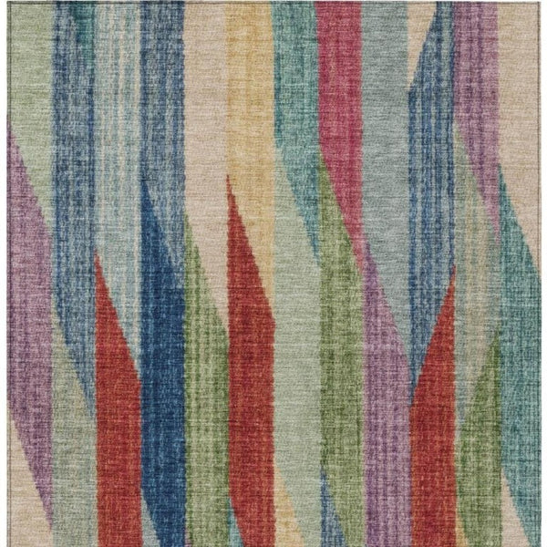 9 X 12 Striped Polyester Area Rug Washable Indoor Outdoor for Patio and Living Room