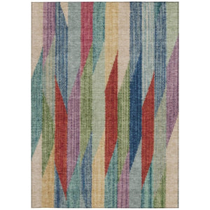 9 X 12 Striped Polyester Area Rug Washable Indoor Outdoor for Patio and Living Room