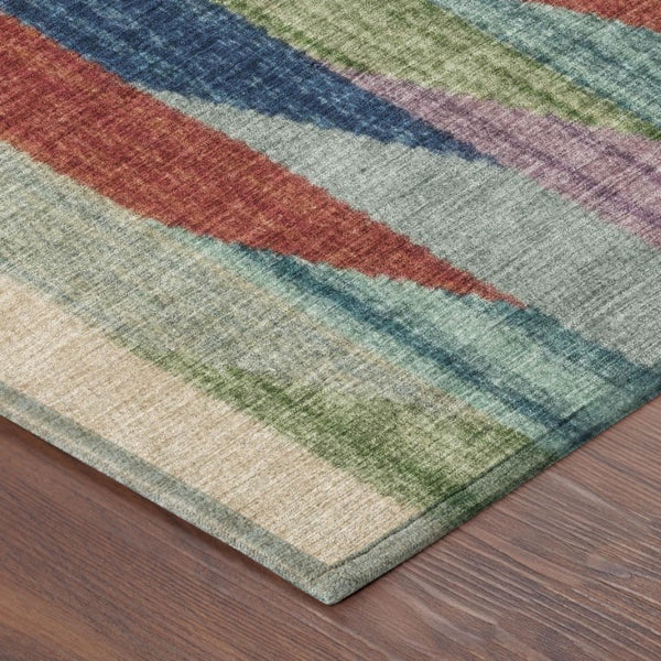 9 X 12 Striped Polyester Area Rug Washable Indoor Outdoor for Patio and Living Room