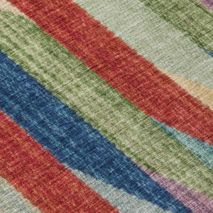 9 X 12 Striped Polyester Area Rug Washable Indoor Outdoor for Patio and Living Room