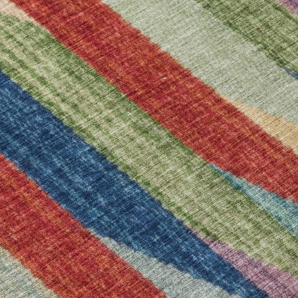 9 X 12 Striped Polyester Area Rug Washable Indoor Outdoor for Patio and Living Room
