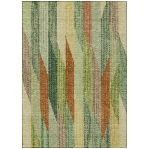 HomeRoots 8 Ft X 10 Ft Striped Polyester Area Rug Washable Stain Resistant Indoor Outdoor Use 738835