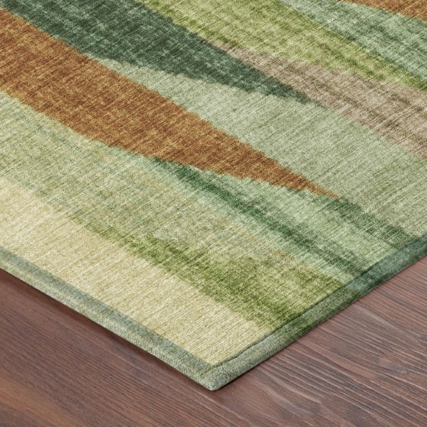 8 Ft X 10 Ft Striped Polyester Area Rug Washable Stain Resistant Indoor Outdoor Use