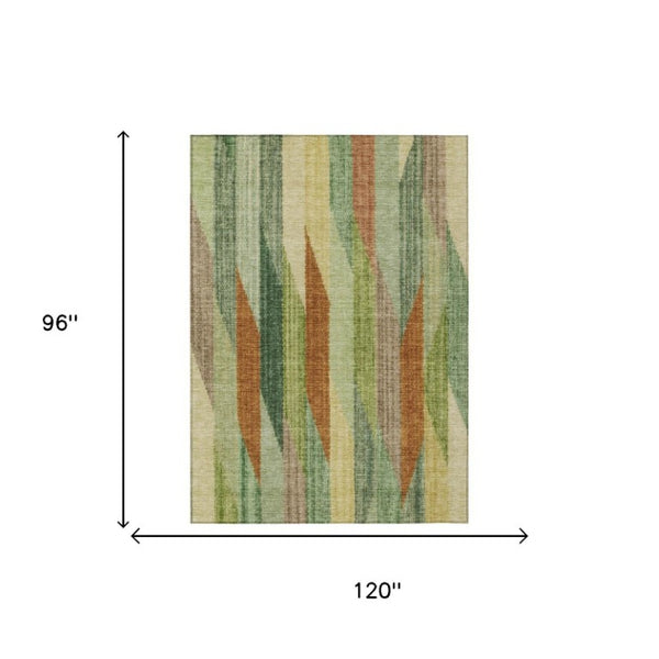 8 Ft X 10 Ft Striped Polyester Area Rug Washable Stain Resistant Indoor Outdoor Use