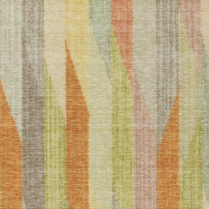 8 Ft X 10 Ft Gold Wheat Stripe Polyester Area Rug Washable for Patio and Living Room