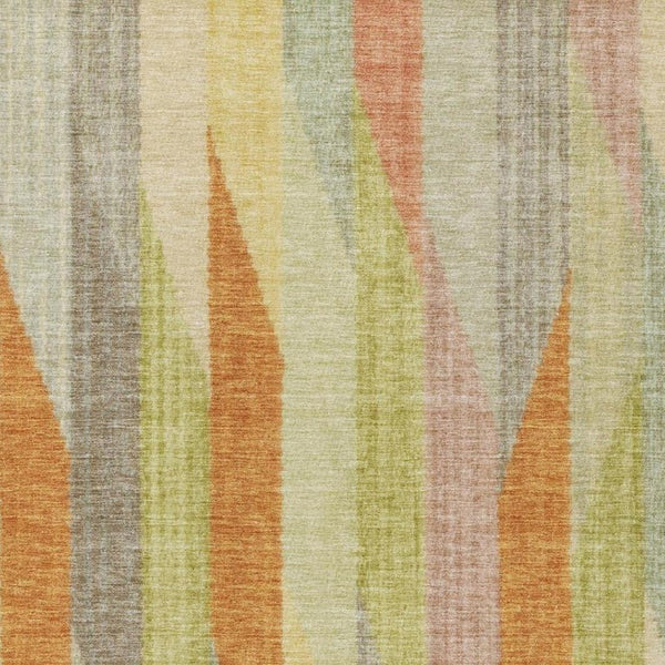 8 Ft X 10 Ft Gold Wheat Stripe Polyester Area Rug Washable for Patio and Living Room