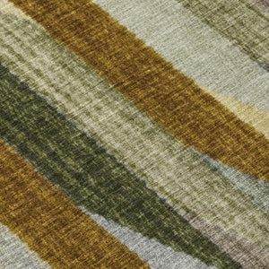 5 X 8 Pewter Gray Stripe Washable Polyester Rug for Patio Porch and Living Spaces