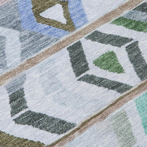5x8 Beige Brown Tribal Polyester Area Rug Stain Resistant for Indoor Outdoor Use