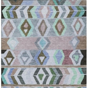 8 X 10 Beige Brown Tribal Polyester Area Rug Washable Stain Resistant Indoor Outdoor