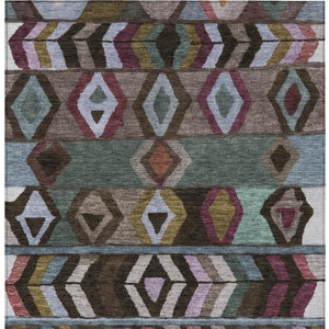 9 X 12 Tribal Polyester Area Rug Stain Resistant for Patio Porch and Living Room