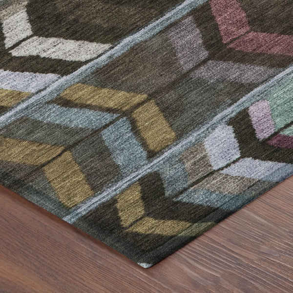 9 X 12 Tribal Polyester Area Rug Stain Resistant for Patio Porch and Living Room